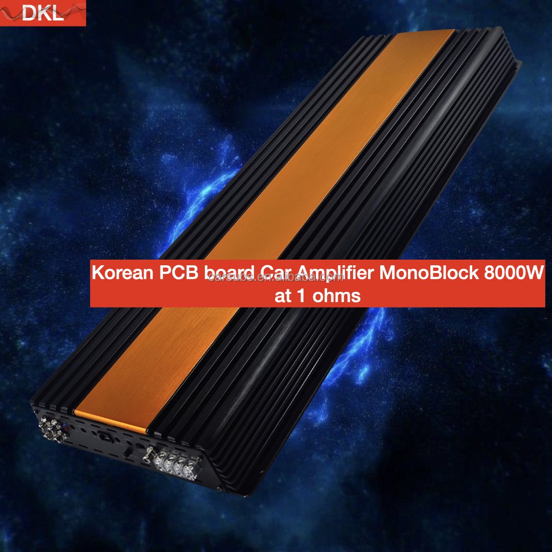 Korea Car Subwoofer Amplifier RMS 8000W Class D Max 1 Ohm Peak 16000W SPL Strong Bass Monoblock Car Amplifier